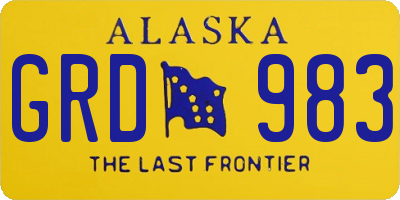 AK license plate GRD983