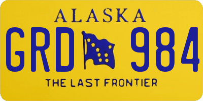 AK license plate GRD984