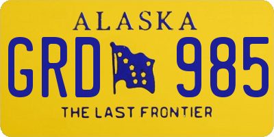 AK license plate GRD985