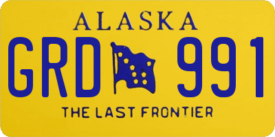 AK license plate GRD991