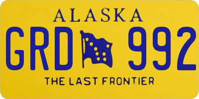 AK license plate GRD992