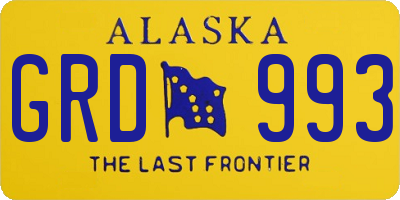 AK license plate GRD993