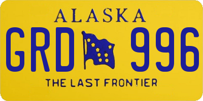 AK license plate GRD996