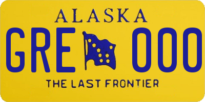 AK license plate GRE000