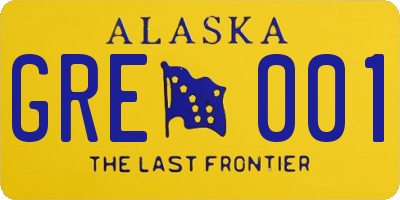 AK license plate GRE001