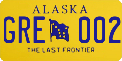 AK license plate GRE002