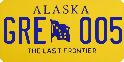 AK license plate GRE005