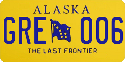 AK license plate GRE006