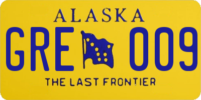 AK license plate GRE009