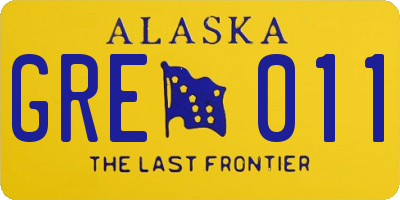 AK license plate GRE011