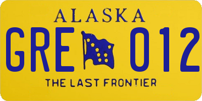 AK license plate GRE012