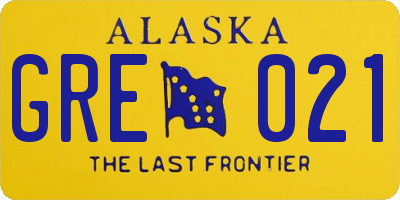 AK license plate GRE021