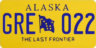 AK license plate GRE022