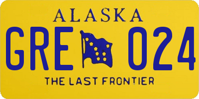 AK license plate GRE024