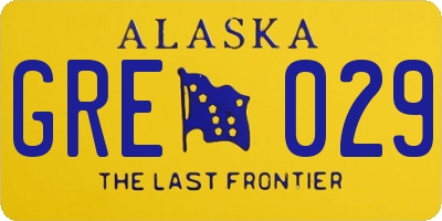 AK license plate GRE029