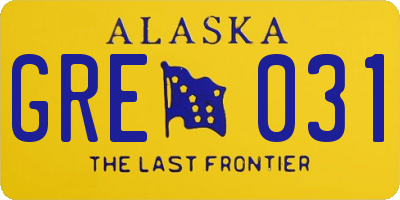 AK license plate GRE031