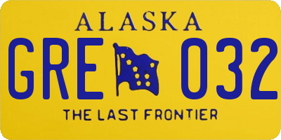AK license plate GRE032