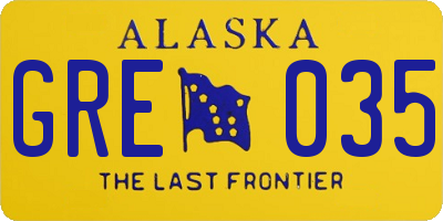 AK license plate GRE035