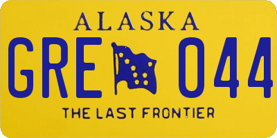 AK license plate GRE044
