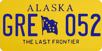 AK license plate GRE052