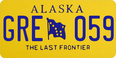 AK license plate GRE059