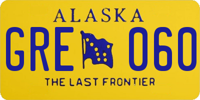 AK license plate GRE060