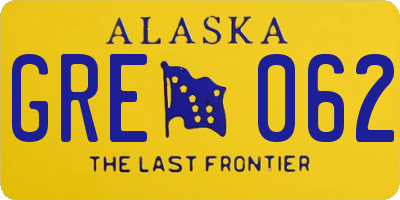 AK license plate GRE062