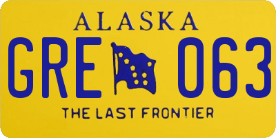 AK license plate GRE063