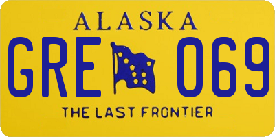 AK license plate GRE069