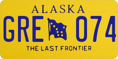 AK license plate GRE074