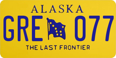 AK license plate GRE077