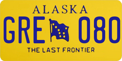 AK license plate GRE080