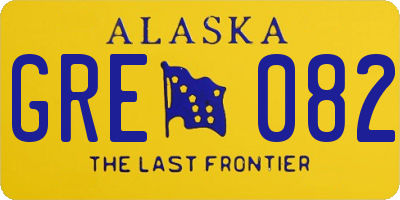 AK license plate GRE082