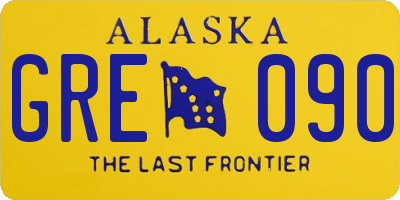 AK license plate GRE090