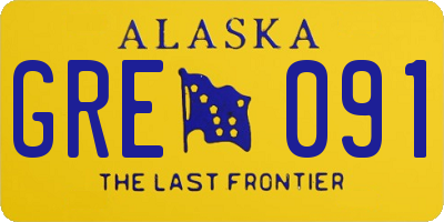 AK license plate GRE091