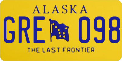 AK license plate GRE098