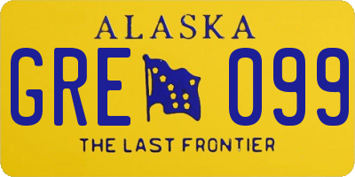 AK license plate GRE099