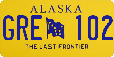 AK license plate GRE102