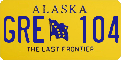 AK license plate GRE104