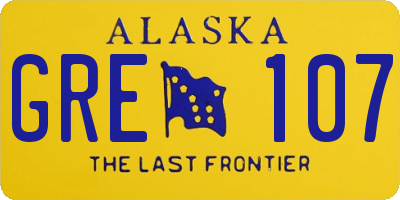 AK license plate GRE107