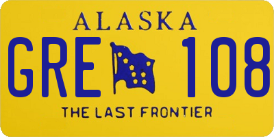 AK license plate GRE108