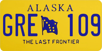 AK license plate GRE109