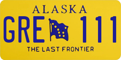 AK license plate GRE111