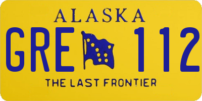 AK license plate GRE112