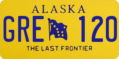 AK license plate GRE120