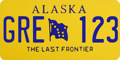 AK license plate GRE123