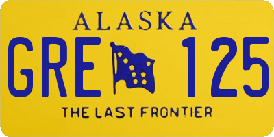 AK license plate GRE125