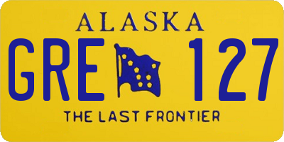 AK license plate GRE127