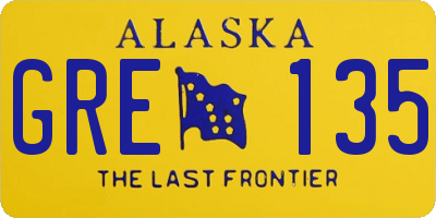 AK license plate GRE135