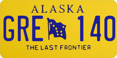 AK license plate GRE140